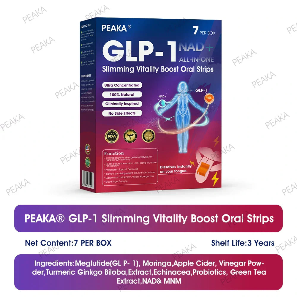 PEAKA® GLP‑1 Slimming Vitality Boost Oral Strips 👩⚕️🥇(Just once a week, visible changes in 7 days ✅ For obesity, cardiovascular health, diabetes, sleep apnea, joint issues, and more)