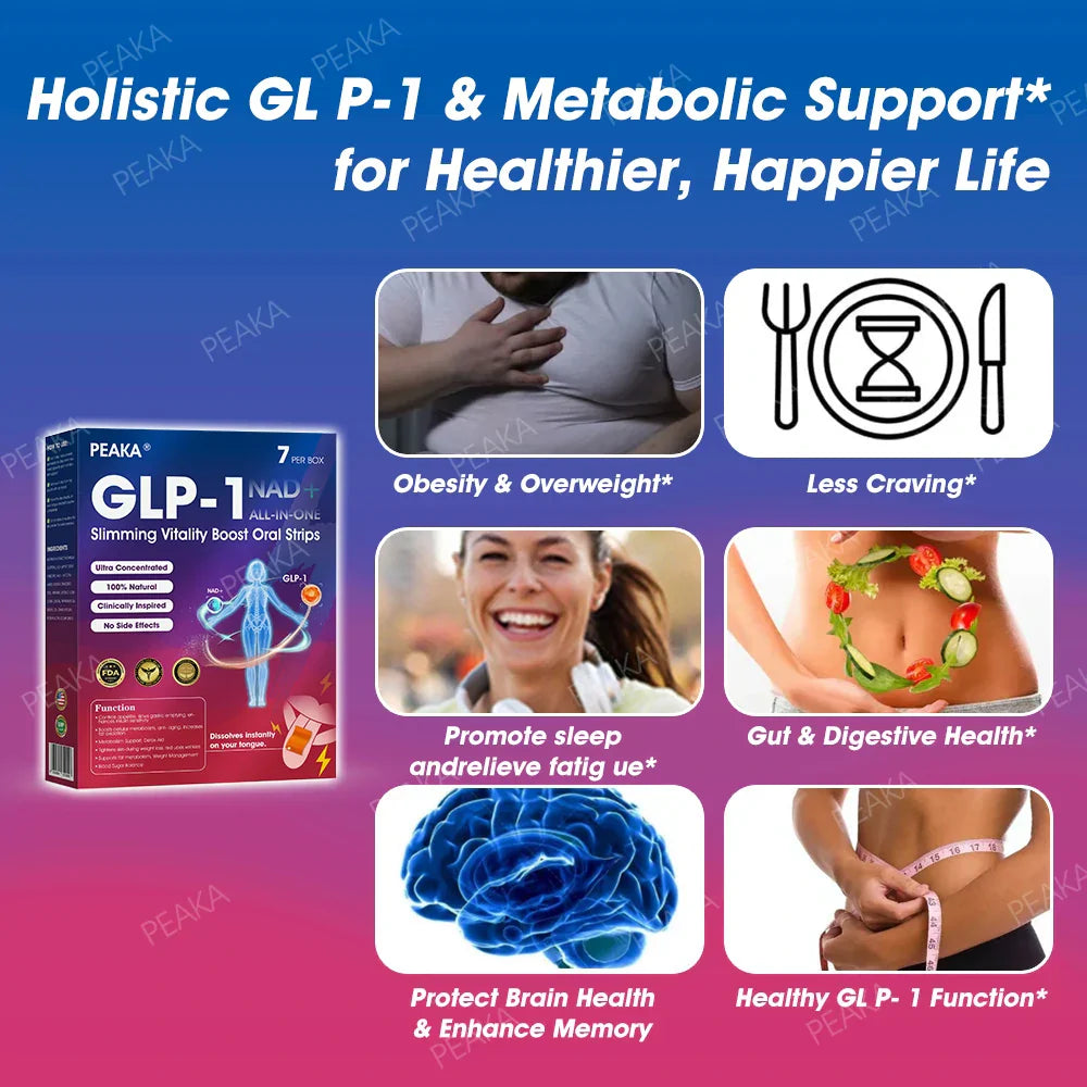 PEAKA® GLP‑1 Slimming Vitality Boost Oral Strips 👩⚕️🥇(Just once a week, visible changes in 7 days ✅ For obesity, cardiovascular health, diabetes, sleep apnea, joint issues, and more)