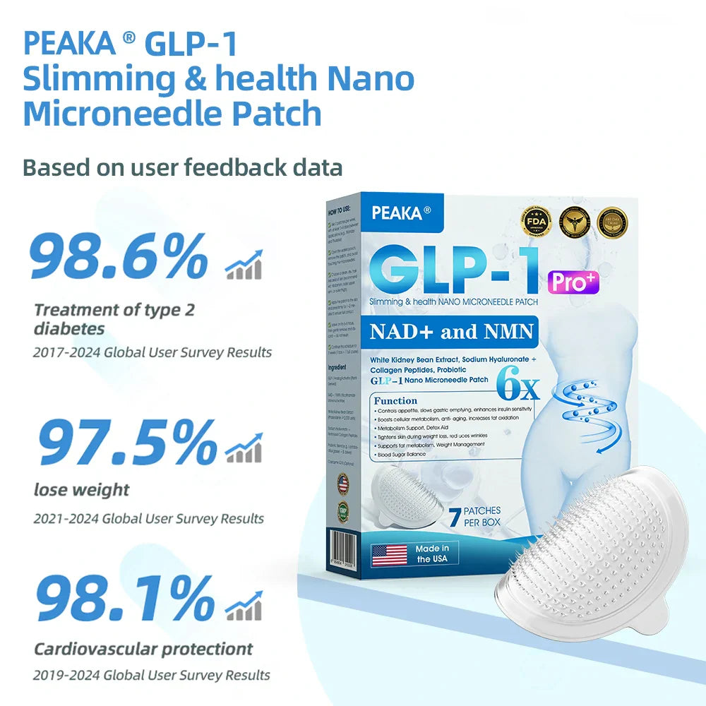 【Last Day Promotion 80% OFF】🥇PEAKA® GLP-1 & NAD+ Slimming & health NANO MICRONEEDLE PATCH🇮🇪(Zero Pain. 24/7 Release | Lose 20lbs FAST | 90% Sugar Drop | )👨⚕️