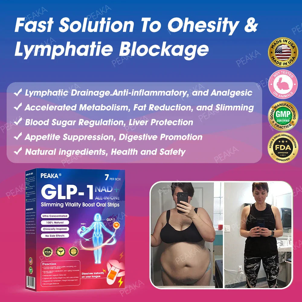 PEAKA® GLP‑1 Slimming Vitality Boost Oral Strips 👩⚕️🥇(Just once a week, visible changes in 7 days ✅ For obesity, cardiovascular health, diabetes, sleep apnea, joint issues, and more)